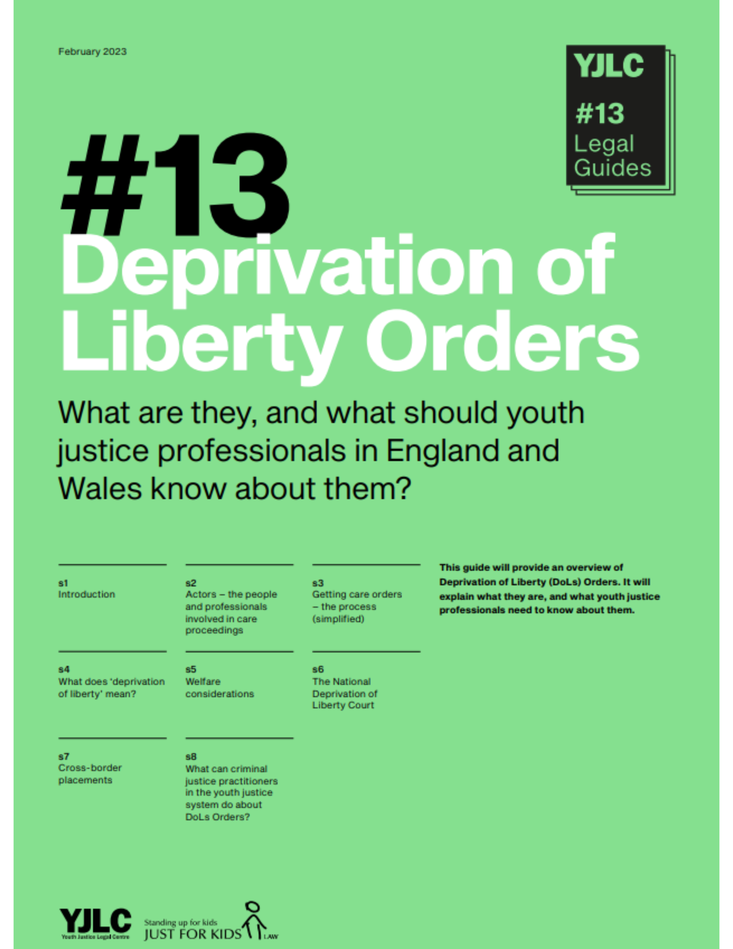 YJLC Legal Guide - Deprivation of Liberty Orders