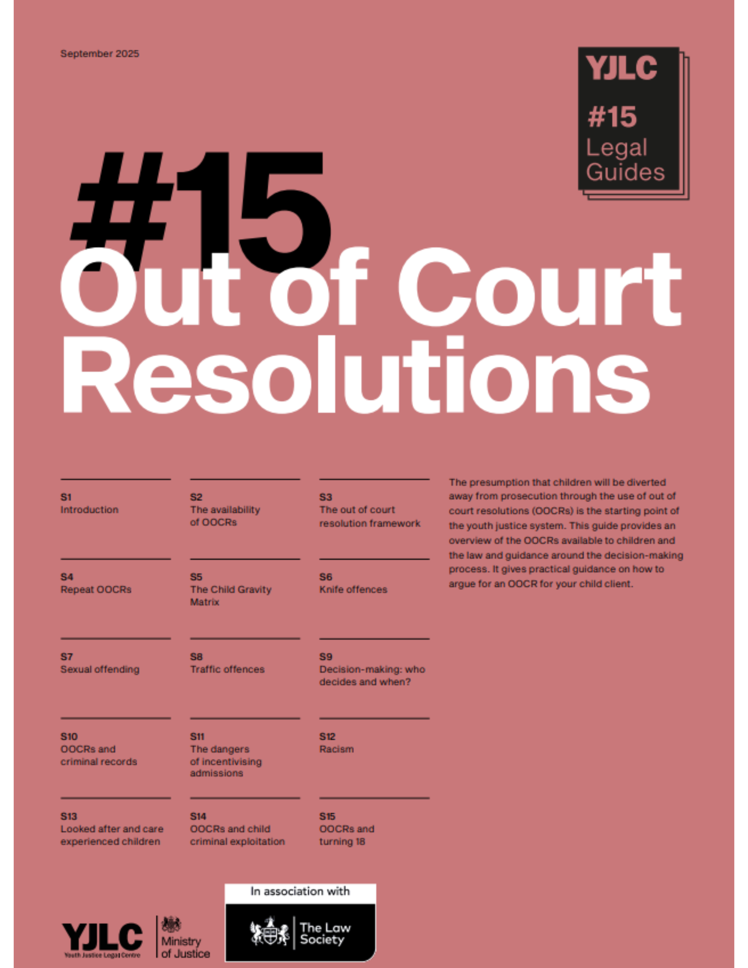 YJLC Legal Guide - Out of Court Resolutions